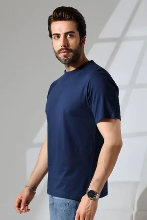 21751  ERKEK BASİC COMFOFRT FİT  KISA KOL BİSİKLET YAKA PAMUKLU TSHIRT 