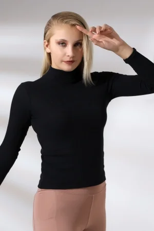 20535  KADIN YARIM BALIKÇI 2X2  UZUN KOL  LYC KAŞKORSE TSHIRT 