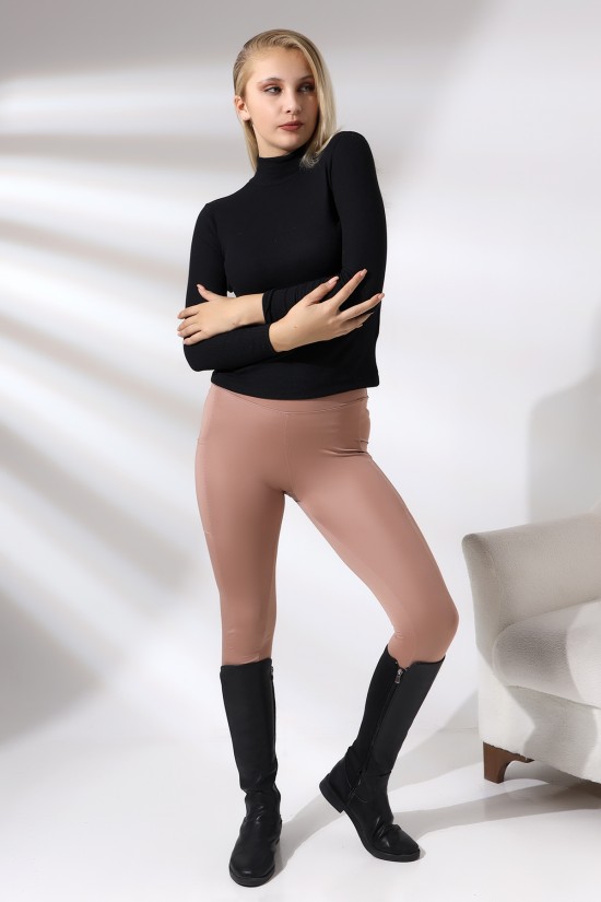 20535  BAYAN YARIM BALIKÇI UZUN KOL 2X2 LYC KAŞG0RSE TSHIRT 