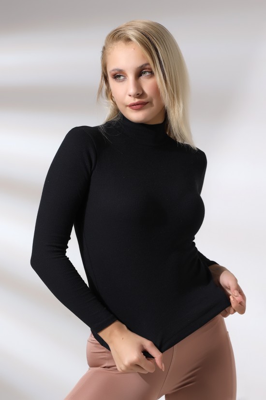 20535  BAYAN YARIM BALIKÇI UZUN KOL 2X2 LYC KAŞG0RSE TSHIRT 