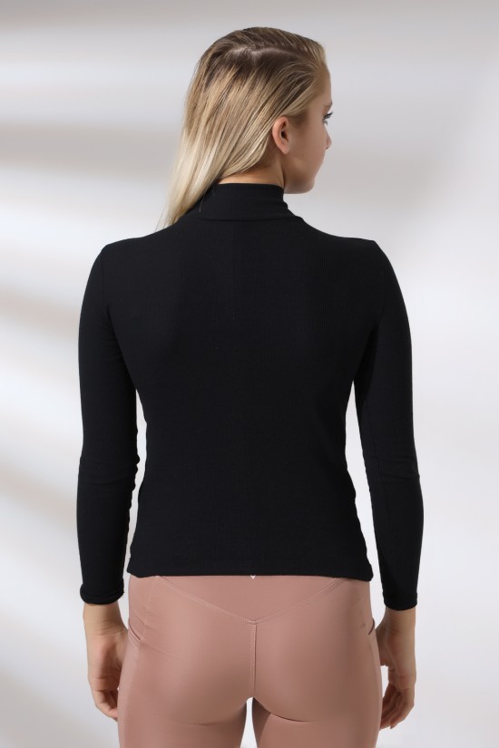 20535  BAYAN YARIM BALIKÇI UZUN KOL 2X2 LYC KAŞG0RSE TSHIRT 