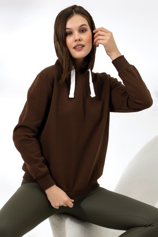 19491 BAYAN DÜZ 2İP ŞARDONLU KAPŞONLU SWETSHIRT 19491 BAYAN DÜZ 2İP ŞARDONLU KAPŞONLU SWETSHIRT