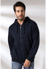 19195 ERKEK DÜZ 2İP ŞARD. KEMİK FERM. KAPŞONLU SWETSHIRT