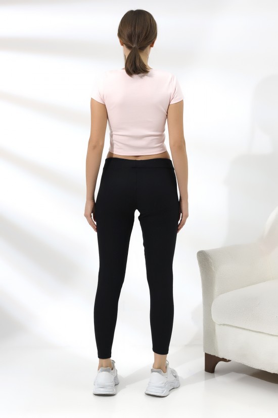 19114 KADIN LYC RİB.ŞARDONLU TAYT 