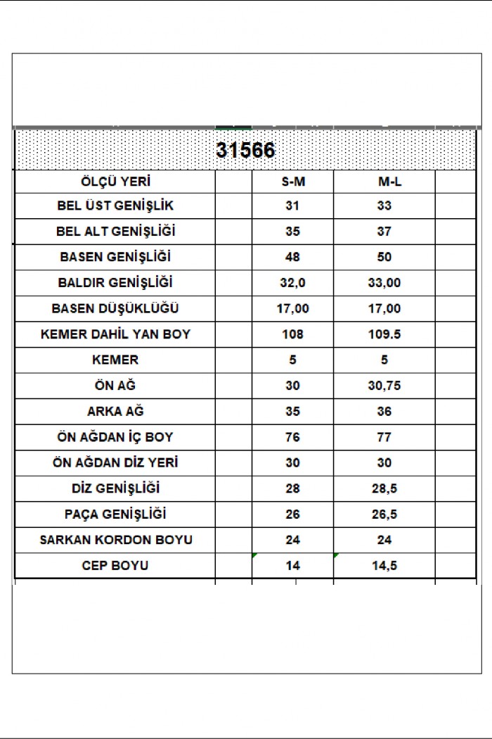 31566 - 3LÜ PAKET BAYAN CEPLİ SALAŞ GENİŞ DÖKÜMLÜ 2 İP PANTOLON 