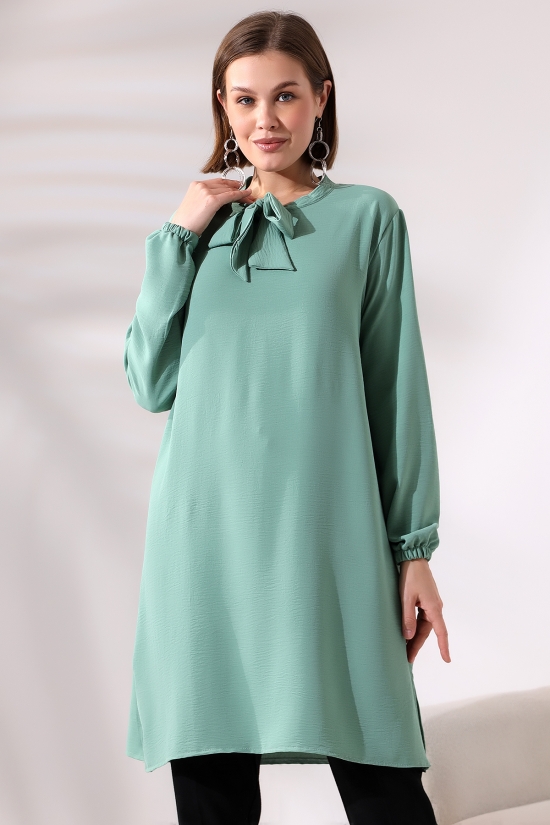 21049 BAYAN AYROBİN YAKASI KURDELA BAĞLAMALI UZUN KOLUCU LAST. TUNİK ELBİSE 21049 BAYAN AYROBİN YAKASI KURDELA BAĞLAMALI UZUN KOLUCU LAST. TUNİK ELBİSE