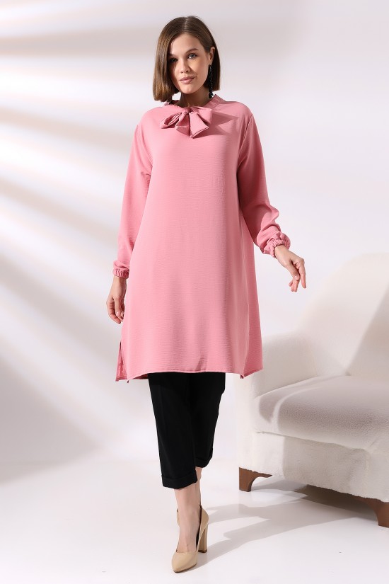 21049 BAYAN AYROBİN YAKASI KURDELA BAĞLAMALI UZUN KOLUCU LAST. TUNİK ELBİSE 21049 BAYAN AYROBİN YAKASI KURDELA BAĞLAMALI UZUN KOLUCU LAST. TUNİK ELBİSE