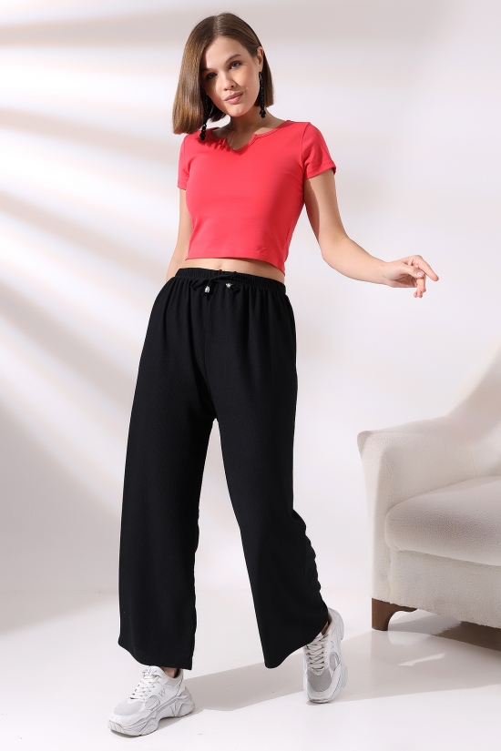 21106 BAYAN BÜRÜMCÜK GENİŞ SALAŞ KORDONLU PANTOLON 21106 BAYAN BÜRÜMCÜK GENİŞ SALAŞ KORDONLU PANTOLON