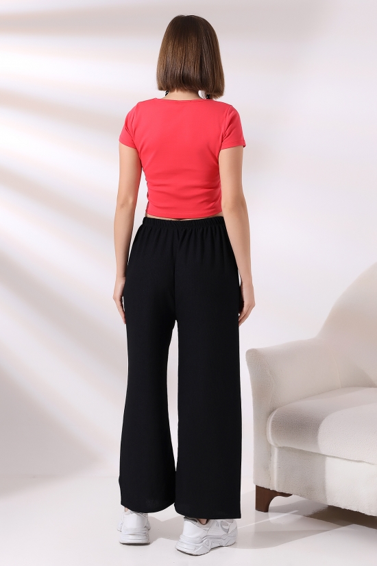 21106 BAYAN BÜRÜMCÜK GENİŞ SALAŞ KORDONLU PANTOLON 21106 BAYAN BÜRÜMCÜK GENİŞ SALAŞ KORDONLU PANTOLON