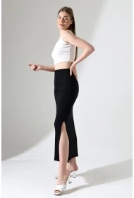 21921 KADIN FULL LYC VSKRİBANA TEK YIRTMAÇLI UZUN  ETEK 