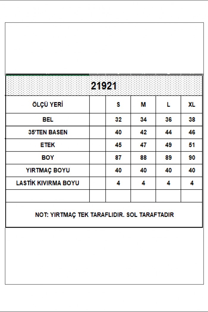 21921 KADIN FULL LYC VSKRİBANA TEK YIRTMAÇLI UZUN  ETEK 