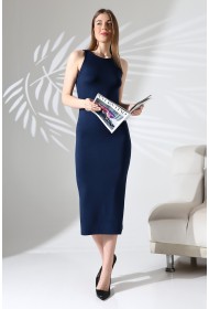 21905 KADIN FULL LYC VİSK.RİBANA KOLSUZ UZUN ELBİSE  