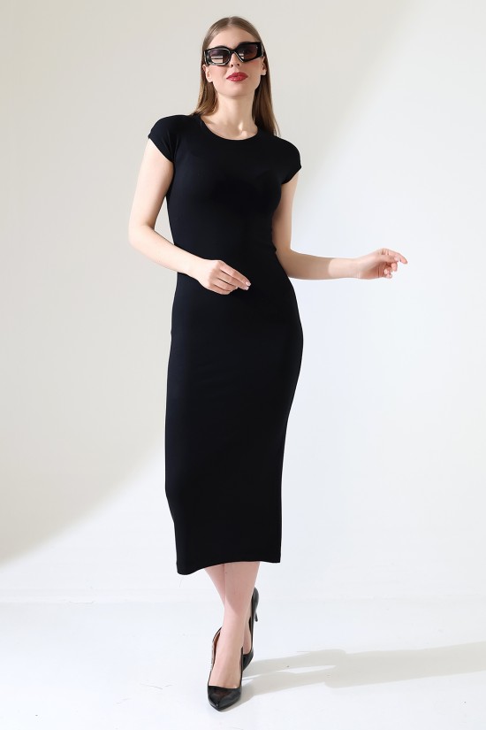 21898 KADIN FULL LYC VİSK.RİBANA KOLUBEDENDE UZUN ELBİSE  