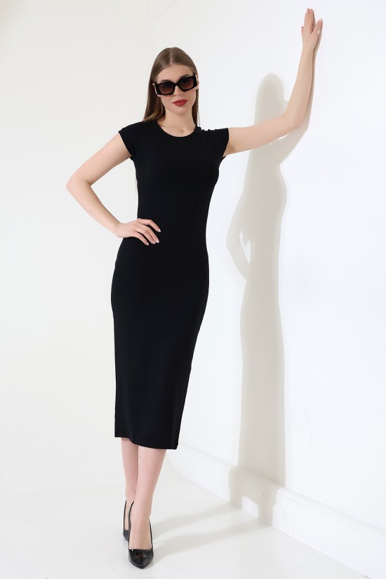 21898 KADIN FULL LYC VİSK.RİBANA KOLUBEDENDE UZUN ELBİSE  